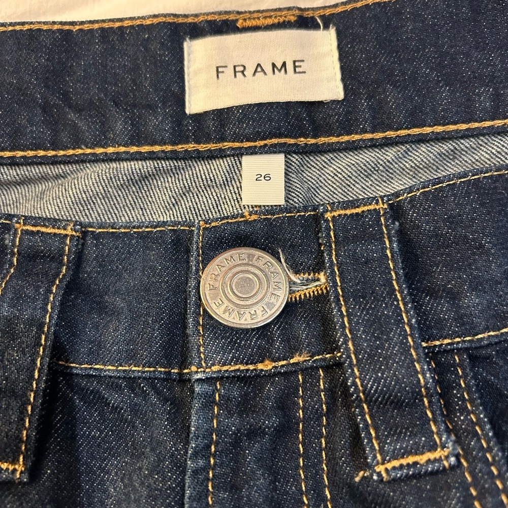 FRAME Oversized Detail Denim Pant‎ Jeans Cuffed 26 - Picture 9 of 16